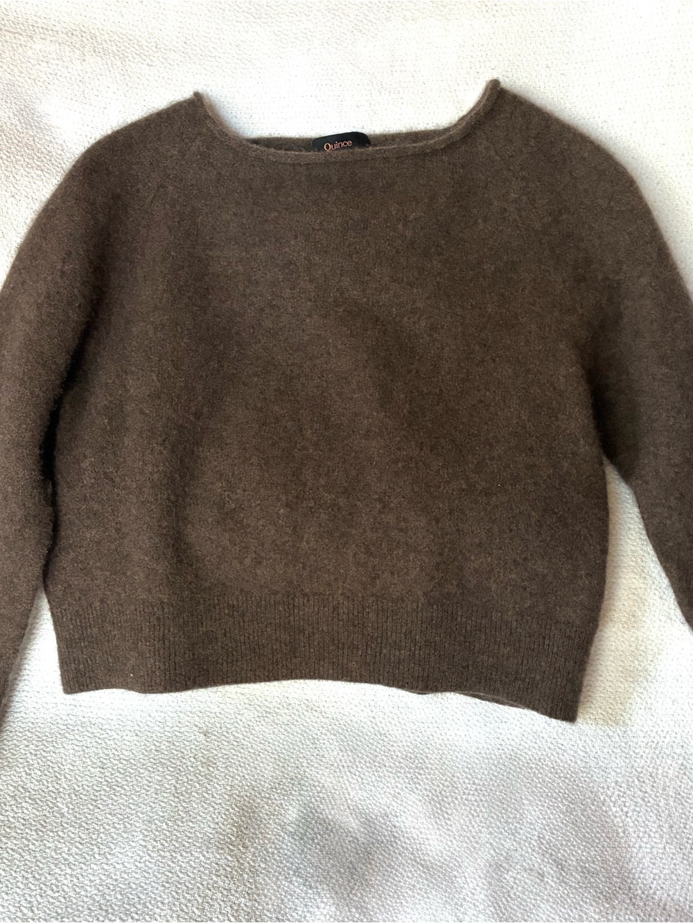 Quince 100% Mongolian Cashmere Brown Cropped Sweater Women’s Small Petite - Picture 7 of 7